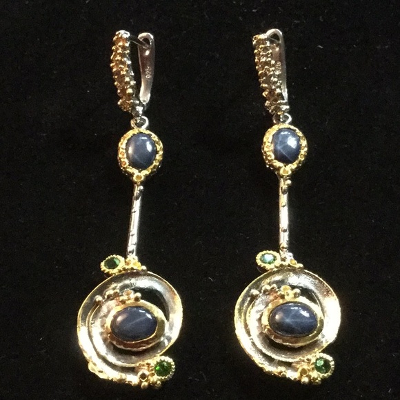Gem & Mineral Show Jewelry - Genuine Star Sapphire Earrings